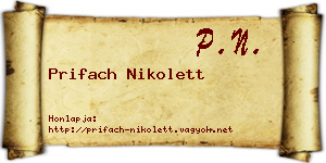 Prifach Nikolett névjegykártya