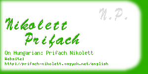 nikolett prifach business card